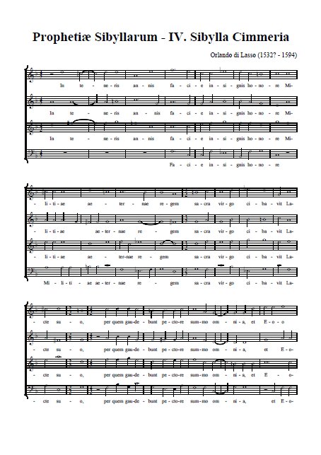 Prophetiæ Sibyllarum - IV. Sibylla Cimmeria Partitions gratuites